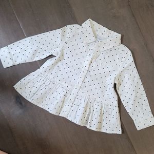 NWT Baby Girl Polka Dot Button Down Top 12-18m